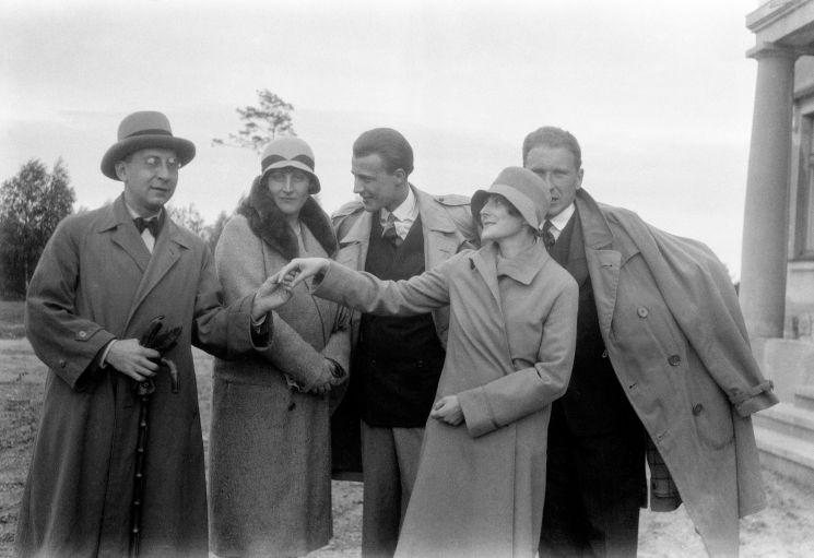 Antoni Slonimski, Irena Łempicka, Tadeusz Breza, Anna Iwaszkiewicz, Jerzy Mieczyslaw Rytard, ok. 1930, Stawisko